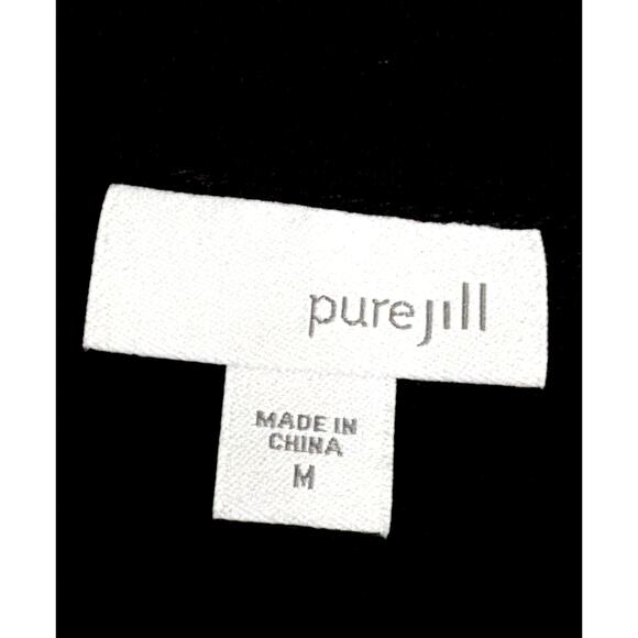 Pure Jill Long Black Cardigan/Dress Coat/Tunic Jacket-Off Center Snap Front-Sz M - Picture 8 of 8